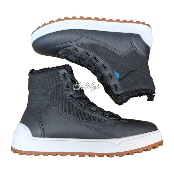 Vessi Alta Womens 9 High Top Asphalt Black White Waterproof DymaTex Sneaker Boot - Picture 8 of 8